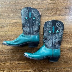 1883 Luchesse Teal and Black Western Cowboy Boots size 9B